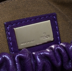 Pre Owned Fendi Purple Embossed Leather Magic Top Handle Bag