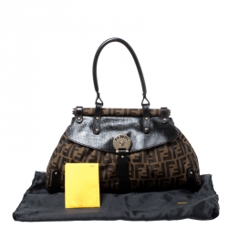 Pre Owned Fendi Tobacco Zucca Canvas and Leather Medium Magic Shoulder Bag