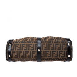 Pre Owned Fendi Tobacco Zucca Canvas and Leather Medium Magic Shoulder Bag