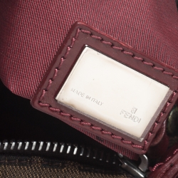 Pre Owned Fendi Tobacco Zucca Canvas and Leather Small Oyster Hobo