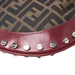 Pre Owned Fendi Tobacco Zucca Canvas and Leather Small Oyster Hobo