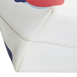 Pre Owned Fendi White Roma Print Coated Canvas Large Roll Tote