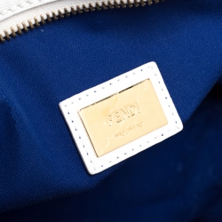 Pre Owned Fendi White Roma Print Coated Canvas Large Roll Tote