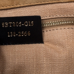 Pre Owned Fendi Tobacco Canvas Large Pequin Stripe Claudia Shoulder Bag