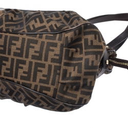 Pre Owned Fendi Tobacco Zucca Canvas and Leather Large Chef Tote