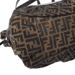 Pre Owned Fendi Tobacco Zucca Canvas and Leather Large Chef Tote