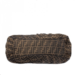 Pre Owned Fendi Tobacco Zucca Canvas and Leather Large Chef Tote