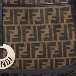 Pre Owned Fendi Tobacco Zucca Canvas and Leather Large Chef Tote