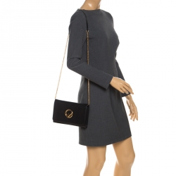 Pre Owned Fendi Black Leather Mini Kan I Crossbody Bag