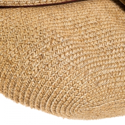 Pre Owned Fendi Red Raffia Small Baguette 