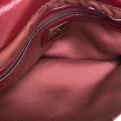 Pre Owned Fendi Red Raffia Small Baguette 