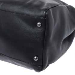 Pre Owned Fendi Black Leather Large Peekaboo Top Handle Bag