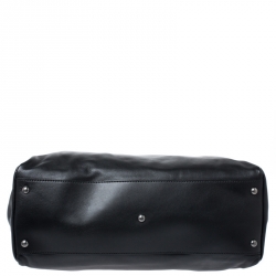 Pre Owned Fendi Black Leather Large Peekaboo Top Handle Bag