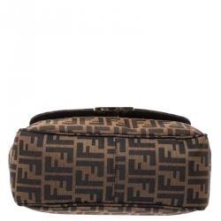 Pre Owned Fendi Tobacco Zucca Canvas and Leather Crossbody Bag