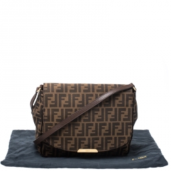 Pre Owned Fendi Tobacco Zucca Canvas and Leather Crossbody Bag