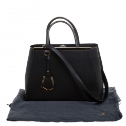 Pre Owned Fendi Black Leather Medium 2jours Tote