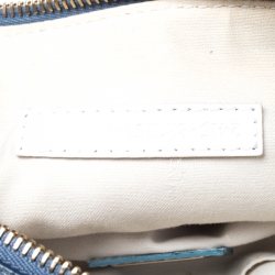 Pre Owned Fendi Light Blue Zucchino Canvas Crossbody Bag