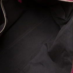 Pre Owned Fendi Tobacco/Pink Pequin Canvas and Leather Roll Tote