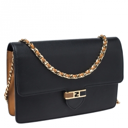 Fendi Black Leather Chain Bag