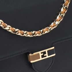 Fendi Black Leather Chain Bag