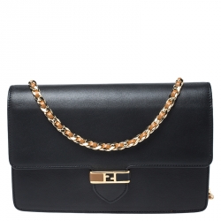 Fendi Black Leather Chain Bag