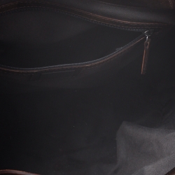 Pre Owned Fendi Brown Zucca Canvas,Leather and Fur Patchwork Shoulder Bag