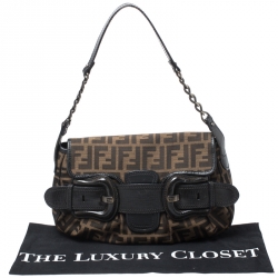 Pre Owned Fendi Tobacco Zucca Canvas B Bis Shoulder Bag