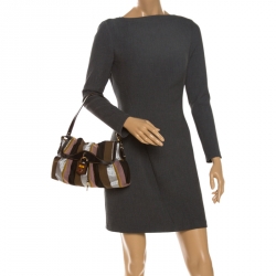 Pre Owned Fendi Multicolor Canvas Limited Edition Pequin Chef Shoulder Bag