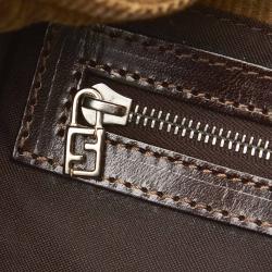 Pre Owned Fendi Brown/Beige Corduroy Shoulder Bag