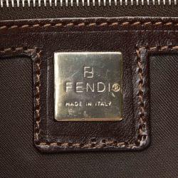 Pre Owned Fendi Brown/Beige Corduroy Shoulder Bag