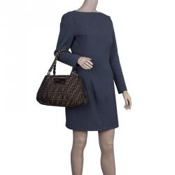 مملوكة مسبقًا Fendi Zucca Monogram Canvas Small Mia Chain Tote