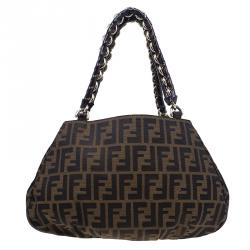 مملوكة مسبقًا Fendi Zucca Monogram Canvas Small Mia Chain Tote