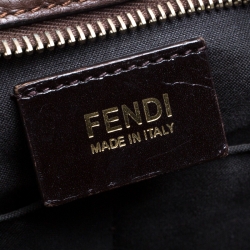 Pre Owned Fendi Tobacco Zucca Canvas and Leather Grande Tote