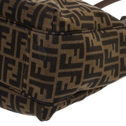 Pre Owned Fendi Tobacco Zucca Canvas and Leather Grande Tote