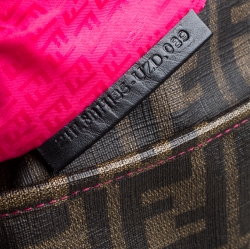 Pre Owned Fendi Tobacco Zucca Coated Canvas Spalmati Roll Shopper Tote