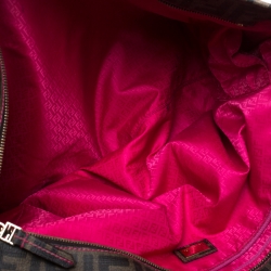 Pre Owned Fendi Tobacco Zucca Coated Canvas Spalmati Roll Shopper Tote