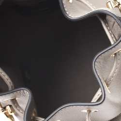 Pre Owned Fendi Taupe Leather Mini Mon Tresor Drawstring Bucket Bag