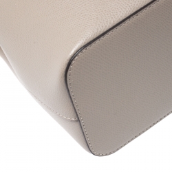 Pre Owned Fendi Taupe Leather Mini Mon Tresor Drawstring Bucket Bag