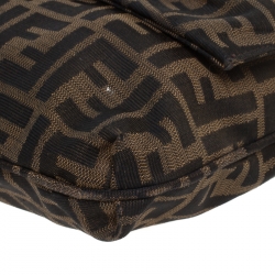 Pre Owned Fendi Tobacco Zucca Canvas and Leather Mia Flap Bag