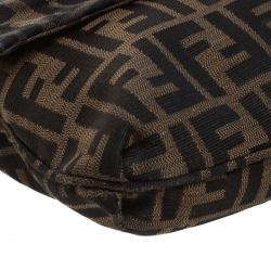 Pre Owned Fendi Tobacco Zucca Canvas and Leather Mia Flap Bag