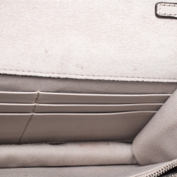 Pre Owned Fendi Beige Leather Hypnoteyes Chain Clutch