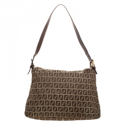 Pre Owned Fendi Tobacco Zucca Canvas Big Mama Forever Shoulder Bag