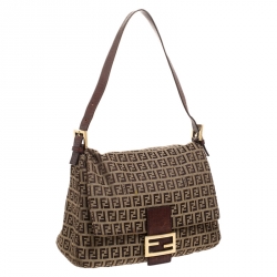 Pre Owned Fendi Tobacco Zucca Canvas Big Mama Forever Shoulder Bag