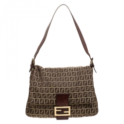 Pre Owned Fendi Tobacco Zucca Canvas Big Mama Forever Shoulder Bag