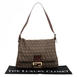 Pre Owned Fendi Tobacco Zucca Canvas Big Mama Forever Shoulder Bag