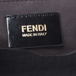 Pre Owned Fendi Black Zucchino Canvas and Leather Mama Forever Shoulder Bag