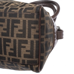 Pre Owned Fendi Brown Canvas Small Zucca Chef De Jour Bag