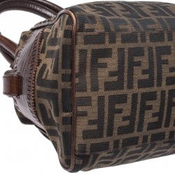 Pre Owned Fendi Brown Canvas Small Zucca Chef De Jour Bag