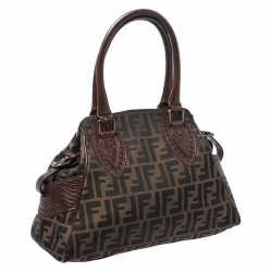 Pre Owned Fendi Brown Canvas Small Zucca Chef De Jour Bag