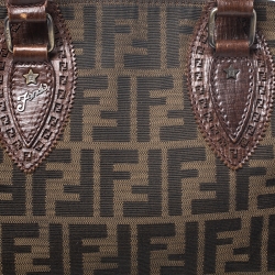 Pre Owned Fendi Brown Canvas Small Zucca Chef De Jour Bag